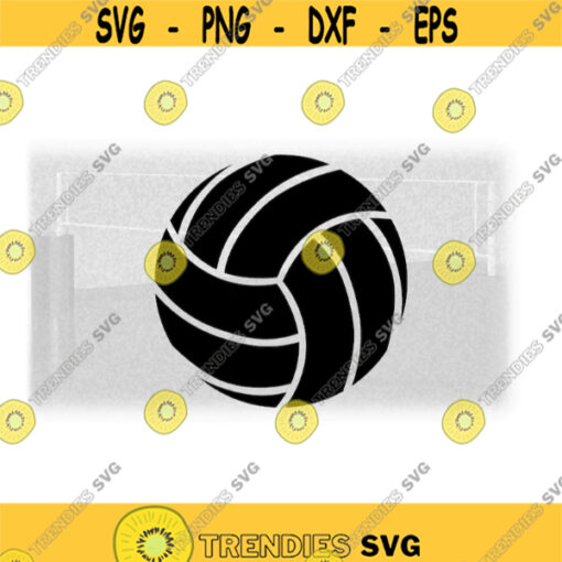 Sports Clipart Solid Round Black Volleyball for Players Setters Hitters Liberos Teams Coaches Parents Digital Download SVG PNG Design 492