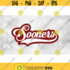 Sports Clipart Sooners Team Name in Baseball Type Lettering with Swoosh Underline White on Crimson Layers Digital Download SVG PNG Design 1341