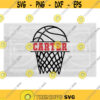 Sports Clipart Split Name Frame of Simple Easy Black Basketball Hoop and Net Personalize with Your Software Digital Download SVG PNG Design 1229