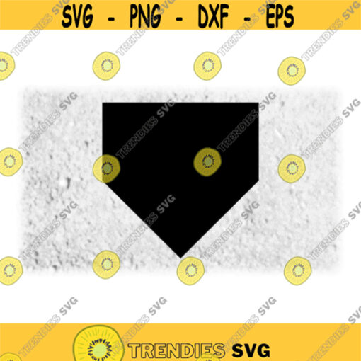 Sports Clipart To Scale Black Softball or Baseball Home Plate Base Silhouette for Players Coaches Parents Digital Download SVG PNG Design 777