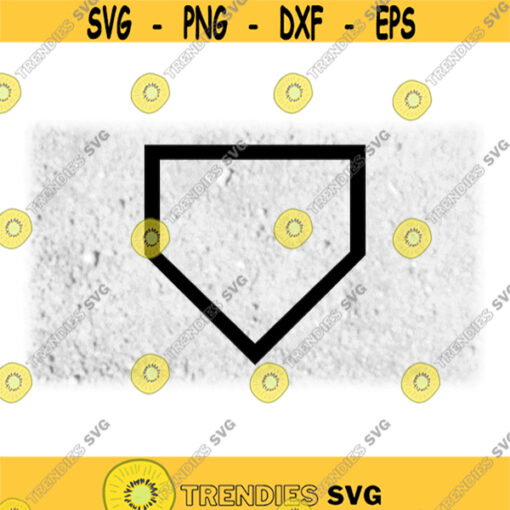 Sports Clipart To Scale Black Softball or Baseball Home Plate Base Thick Outline for Players Coaches Parents Digital Download SVGPNG Design 706