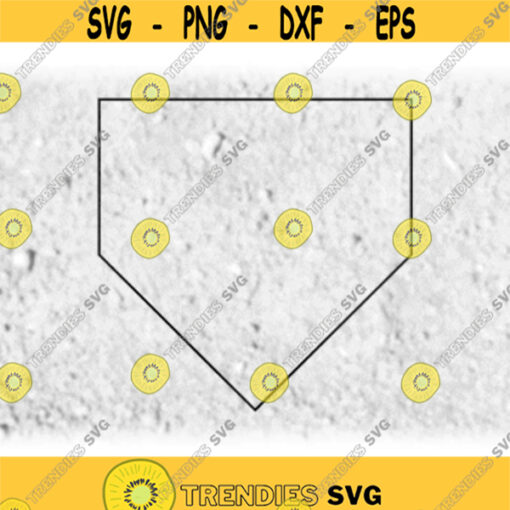 Sports Clipart To Scale Black Softball or Baseball Home Plate Base Thin Outline for Players Coaches Parents Digital Download SVGPNG Design 242