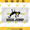 Sports Clipart Track and Field High Jump Event Silhouette with Female Jumper and Bar in Black with High Jump Digital Download SVGPNG Design 1000