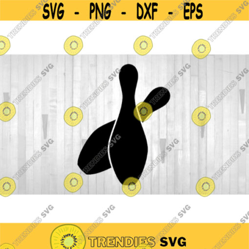 Sports Clipart Two Simple Black Crossed Bowling Pin Silhouettes for Bowlers Teams Alleys Lanes Leagues Digital Download SVG PNG Design 941
