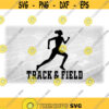 Sports Clipart Words Track Field with Silhouette of Female Athlete Running Ethnically Neutral Girl Runner Digital Download SVGPNG Design 1207