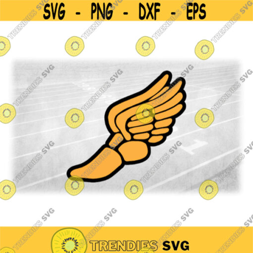 Sports Clipart Yellow Gold on Black Layered Winged Running Shoe Outline from Mercury Hermes Track Field Digital Download SVGPNG Design 1586