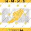 Sports Clipart Yellow Winged Running Shoe from Mercury or Hermes to Symbolize Track Field Sport and Events Digital Download SVG PNG Design 1008