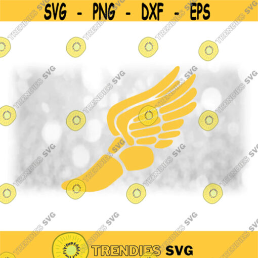 Sports Clipart Yellow Winged Running Shoe from Mercury or Hermes to Symbolize Track Field Sport and Events Digital Download SVG PNG Design 1008