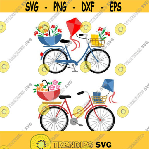 Spring Bike Bicycle Cuttable Design SVG PNG DXF eps Designs Cameo File Silhouette Design 1300
