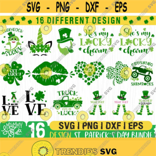 St Patricks Day SvgShamrock Shark SvgUnicorn SvgIrish SvgClover SvgLove SvgTruck Full Of Luck SvgGet Lucky SvgCricutSilhouette Design 420