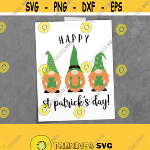 St Patricks Gnomes SVG. Happy St Patricks Day Irish Gnome Clipart PNG. Redhead Gnomes Cut File Silhouette Vector Cutting Machine Download Design 413