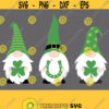 St Patricks Gnomes SVG. St Patricks Day Irish Gnome Clipart PNG. Lucky Clover Horseshoe Cut File Silhouette Vector Cutting Machine Download Design 927