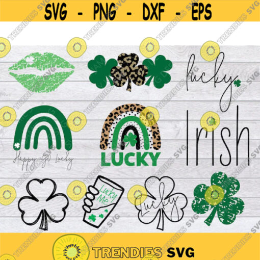 St Patricks SVG Bundle Shamrock SVG Bundle Lucky SVG Rainbow Svg Lucky Me Svg Irish Svg Leopard Print Svg St Patricks Svg .jpg