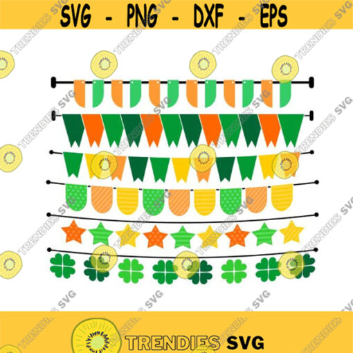 St Patricks day Banner Shamrock Flowers Cuttable Design Pack SVG PNG DXF eps Designs Cameo File Silhouette Design 882