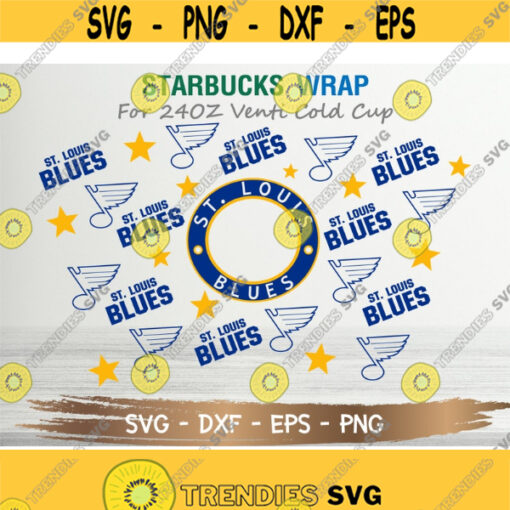 St louis Blues Starbucks Cup SVG St louis Blues SVG Hockey svg DIY Venti for Cricut 24oz venti cold cup Instant Download Design 167