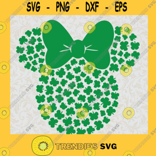 St. Patricks Day Clover Disney Castle Mickey Minnie Mouse Head Ears Digital file svg Svg File For Cricut