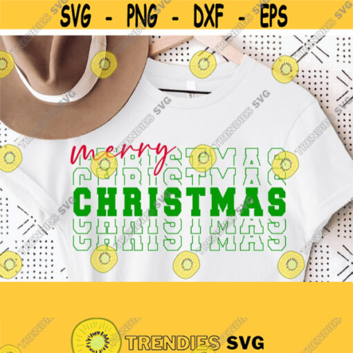Stacked Merry Christmas Svg Christmas Shirt SvgPngEpsDxfPdf Christmas Sublimation Designs Instant Download Vector Clipart Cut File Design 1614