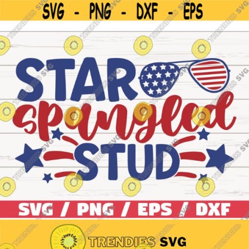 Star Spangled Stud SVG Cut File Clip art Commercial use Instant Download Silhouette 4th of July SVG Independence Day Design 792
