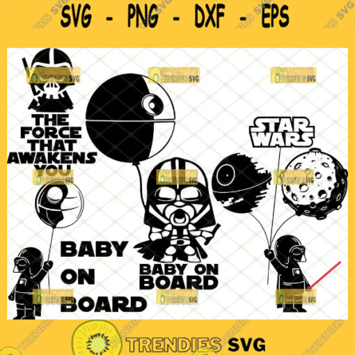 Star Wars Baby Darth Vader Svg Bundle Baby On Board Svg The Force That Awakens You Svg 1