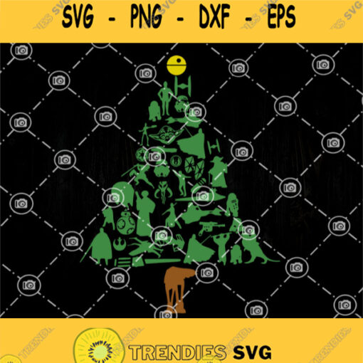 Star Wars Christmas Tree Svg Merry Christmas Svg Star Wars Svg Star Wars Character Svg