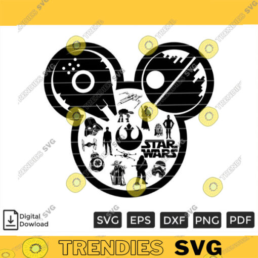Star Wars Mickey Head Rebel Alliance SVG PNG Custom File Printable File for Cricut Silhouette