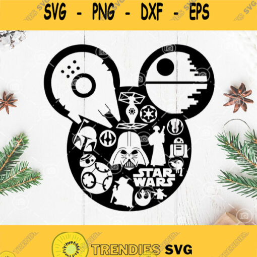 Star Wars Mickey Head Svg Star Wars Character Svg Mickey Mouse Svg