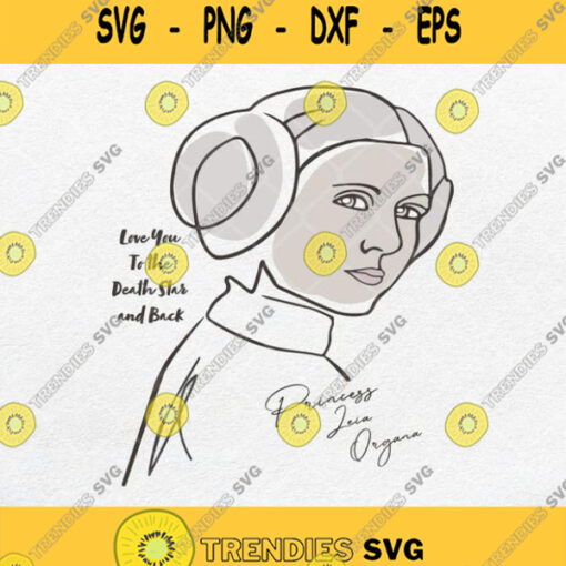 Star Wars Princess Leia Death Star Love Svg Png Silhouette Cricut Dxf Eps