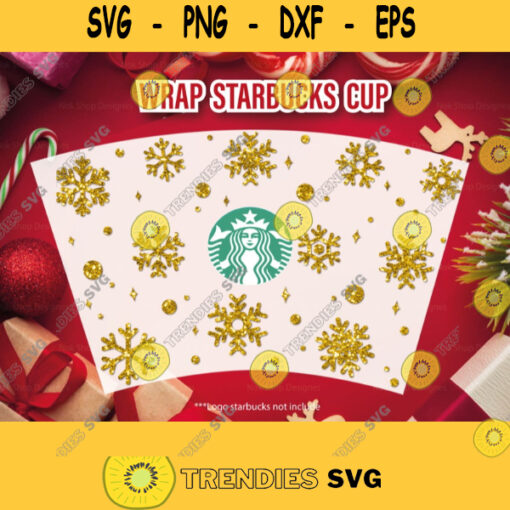 Starbucks Cup SVG Snowflake Christmas Starbuck Cold Cup SVG DIY Venti Cold Cup. Download Winter Theme Decal for Cricut 368