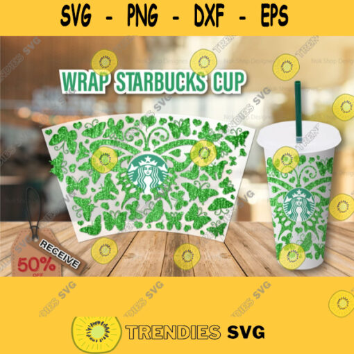 Starbucks Cup svg butterfly pattern SVG DYI Venti Cold Cup Download PNG Files for Cricut Cut machine Butterfly lovers 395