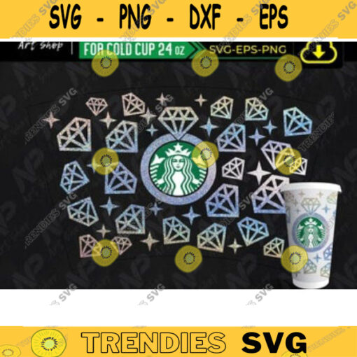 Starbucks Diamond Ring Svg Full wrap Starbucks Cup SVG Diamond Starbucks Personalized Cup Design 60 copy