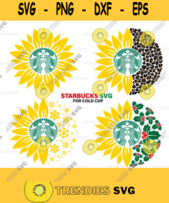 Starbucks Sunflower Svg Bundle for Cricut Silhouette Sunflower Svg Sunflower Leopard Svg Starbucks Snow flakes Svg Starbucks Christmas 416