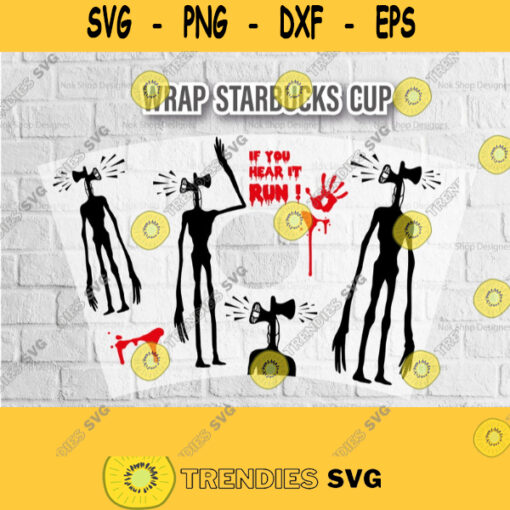 Starbucks cup svg Siren head and blood for Starbucks Venti Cold Cup. SVG file for Cricut Silhouette Cut machine 176