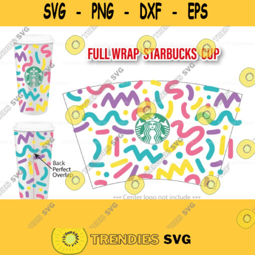 Starbucks cup svg full wrap abstract line theme SVG for Starbucks Venti Cold Cup. SVG file for Cricut Silhouette Candy svg 294