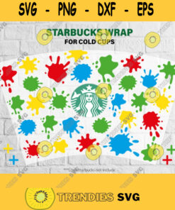 Starbucks cup svg paint splatter full wrap for Starbucks Venti Cold Cup. SVG file for Cricut Silhouette Cut machine digital download 471