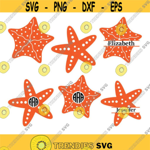 Starfish SVG Starfish Monogram SVG Star Fish Svg Cut Files Starfish Silhouette files Cricut Files Nautical Sea Svg Svg Dxf Eps Png. .jpg