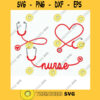 Stethoscope SVG Nurse Heart Monogram Frame Stethoscope Heart Clipart Vector Silhouette Cricut Cut File. Hospital Svg Dxf Eps Cut Files