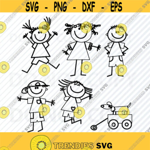 Stick Figures SVG File For Cricut Stick Boy Clipart SVG Files Stick girl PNG EpsDxf Stick people Clip Art cut files cnc files Design 37