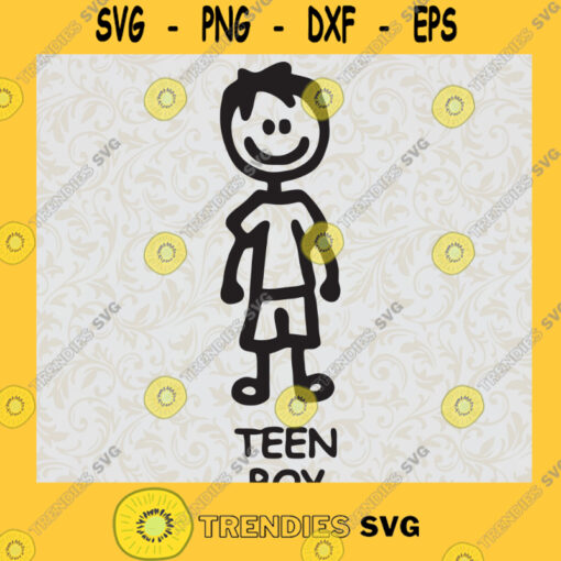 Stick Teen Boy SVG Stick Family Digital Files Cut Files For Cricut Instant Download Vector Download Print Files