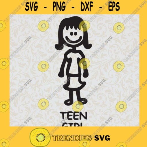 Stick Teen Girl SVG Stick Family Digital Files Cut Files For Cricut Instant Download Vector Download Print Files