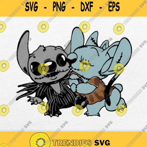 Stitch And Angel Nightmare Before Christmas Svg Png