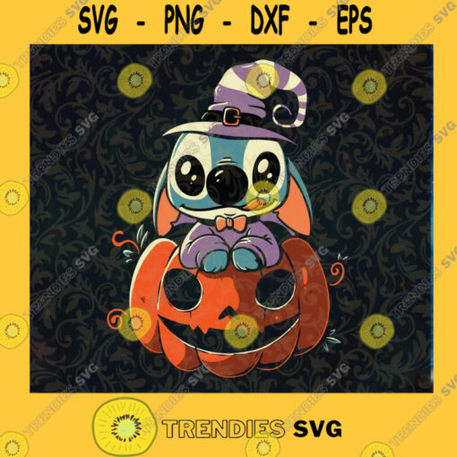 Stitch Halloween SVG Stitch SVG Halloween SVG Pumpkin SVG ng Cut File Instant Download Silhouette Vector Clip Art