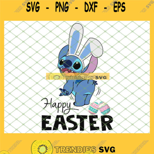 Stitch Happy Easter Raglan Disney Easter Egg SVG PNG DXF EPS 1