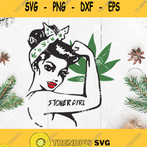 Stoner Girl Tattoo Marijuana Cannabis Svg Cannabis Svg Peace Love Design Svg Gift For Cannabis Lover Svg