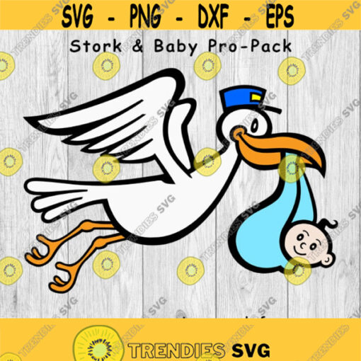 Stork and Baby Pro Pack 1 to 7 Colors svg png ai eps dxf DIGITAL FILES for Cricut CNC and other cut or print projects Design 196
