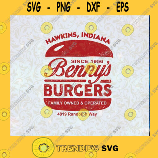 Stranger Things Bennys Burgers Hawkins Indiana SVG Stranger Things SVG DXF EPS PNG Cut File Instant Download Silhouette Vector Clip Art