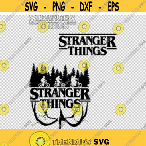 Stranger Things Demogorgon Upside Down Logo Bundle Collection SVG PNG EPS File For Cricut Silhouette Cut Files Vector Digital File