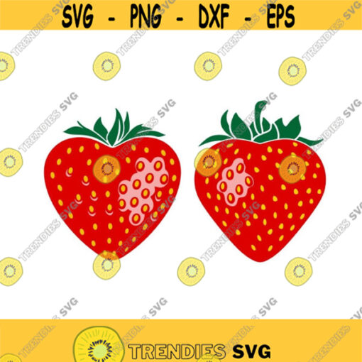 Strawberry Heart Love Pack Cuttable Design SVG PNG DXF eps Designs Cameo File Silhouette Design 805