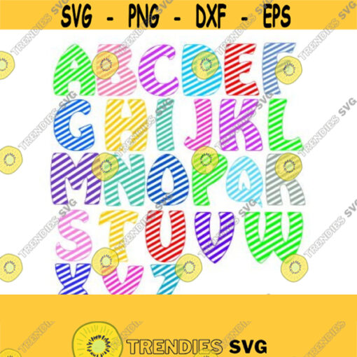 Striped Alphabet SVG Studio 3 AI PS and Pdf Cutting Files for Electronic Cutting Machines