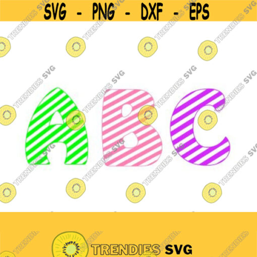 Striped Alphabet SVG Studio 3 AI PS and Pdf Cutting Files for Electronic Cutting Machines Design 1030
