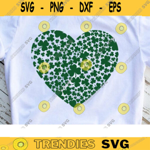 Stripped Heart with Clover St. Patricks Day SVG Clovers Svg Kids St Patricks Day Shirt Svg Clover Leaf Digital Cut File For Cricut 703 copy